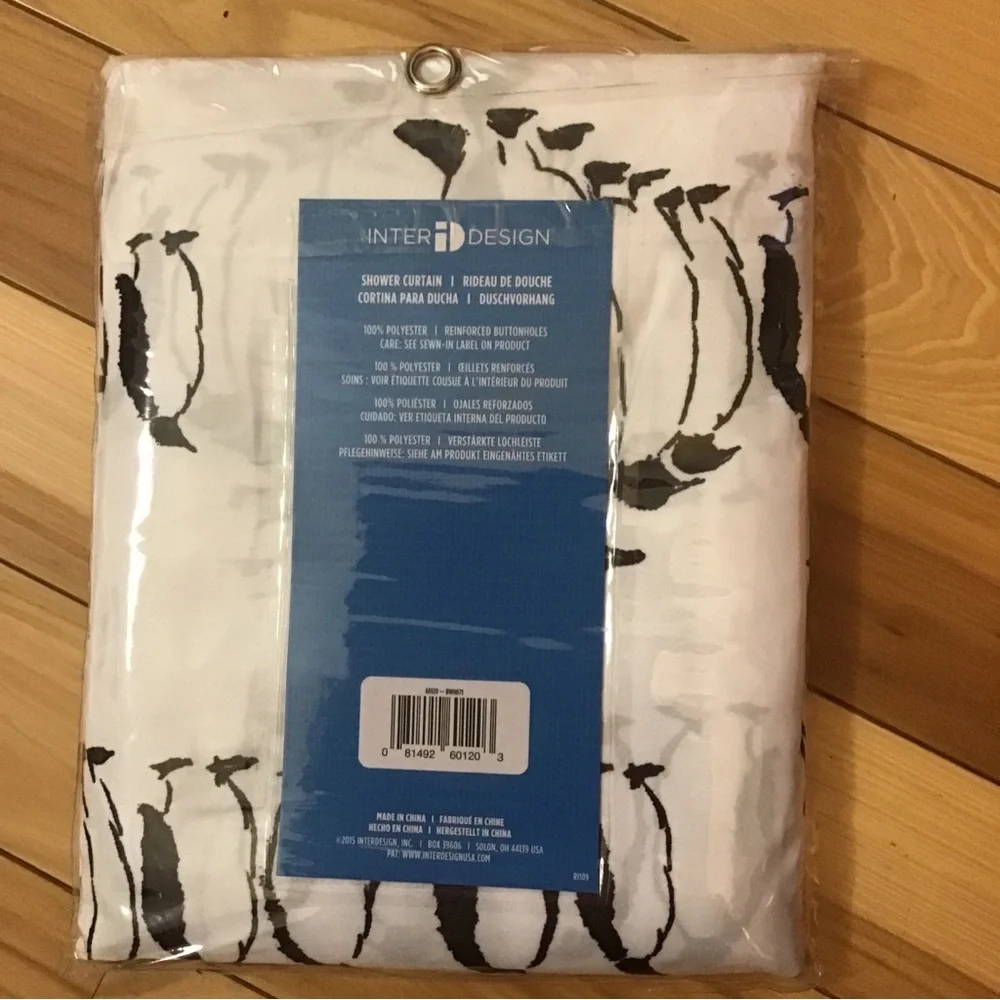 New InterDesign Penguins bathroom Fabric Shower Curtain, 72